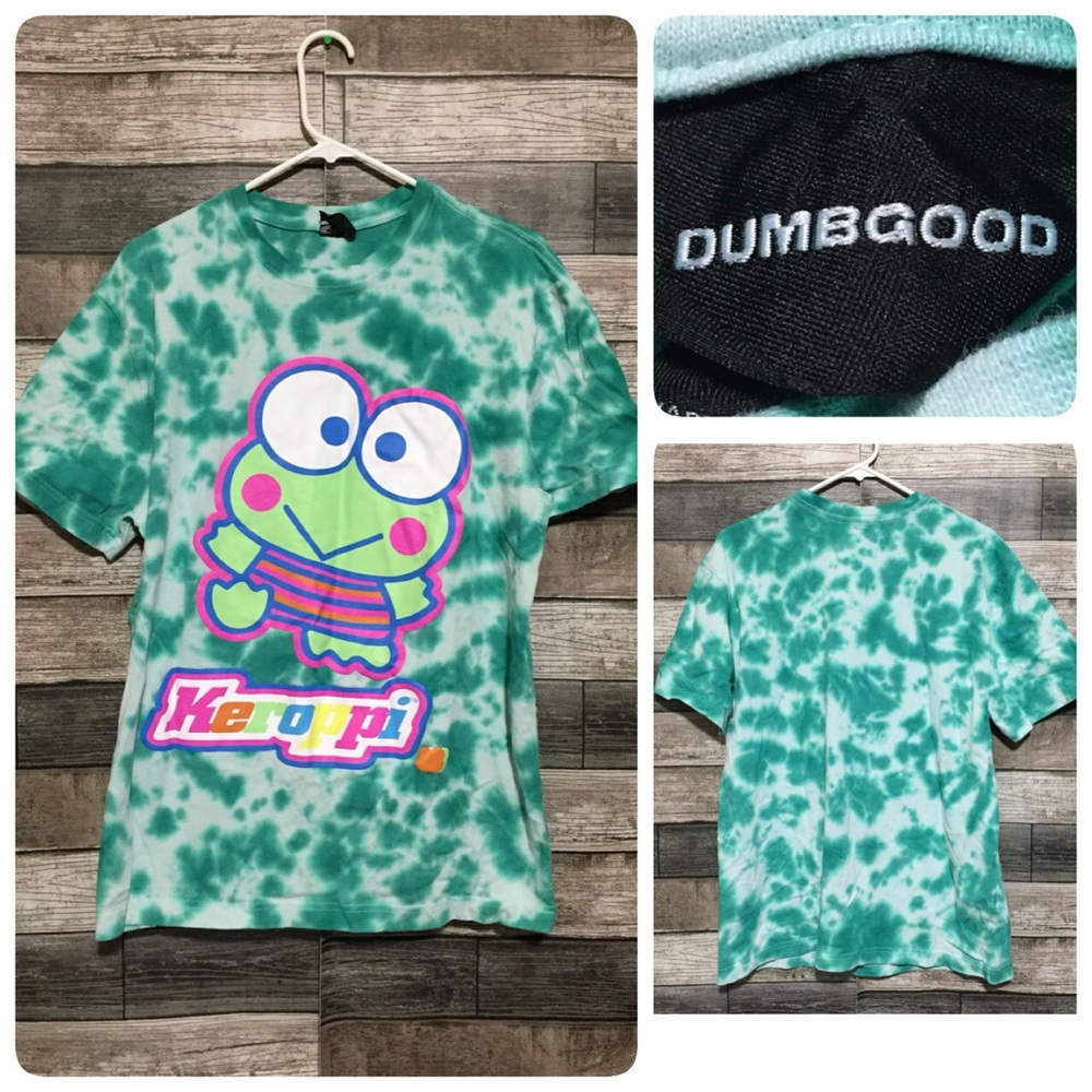 Dumbgood Tie Dye Keroppi T Shirt Men’s S Green Blue Short Sleeve Casual